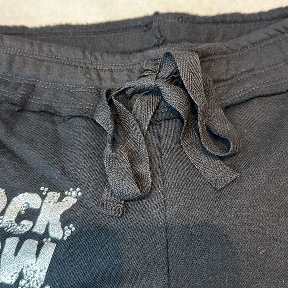 Stock Show University Cheer Shorts Black Silver Bling Girls Sz XS Elastic Tie Wa - Picture 3 of 4